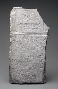 喪主と葬儀用肉のレリーフ、新王国時代、前1340年頃（石灰岩 作： Egyptian 18th Dynasty