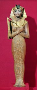 ツタンカーメンの墓からの王のシャブティ図（c.1370-1352 BC）New Kingdom（painted wood）