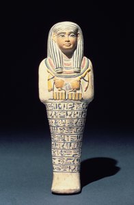 サティのシャブティ、おそらくニューサッカラのサッカラ出身）（polychrome faience） 作： Egyptian 18th Dynasty