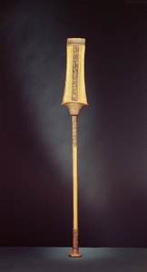 ツタンカーメンの墓（紀元前1370年から1353年）の王室のセプター（紀元前1370年から1353年）新王国（板金に半貴石をはめ込んだ板金）