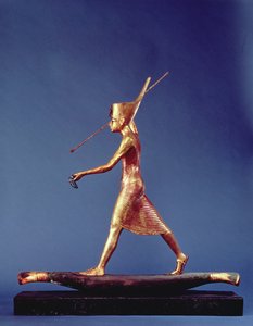 ツタンカーメン（紀元前1370年-1352年）ハープーナー、ニューイングランド、ツタンカーメンの墓から（金色の木材）（3977＆120779も参照）