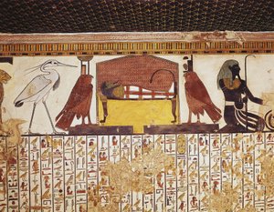 エジプト、ルクソール、古代テーベ、王妃の谷、ネルフェルタリの墓 作： Egyptian 19th Dynasty