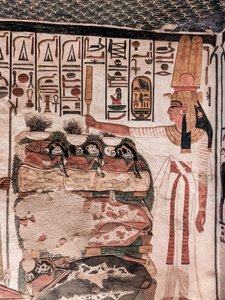 ネフェルタリ来世の供物（壁画） 作： Egyptian 19th Dynasty