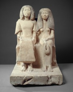 ユニーとその妻レネヌエット、紀元前1280年頃（石灰岩塗装）