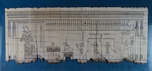 風刺場面を描いたパピルス、紀元前1100年頃、ラメセス9世の時代のもの、エジプト文明、新王国、第XX王朝 作： Egyptian 20th Dynasty