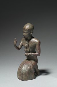 ひざまずく司祭の小像、1186-1069 BC 作： Egyptian 20th Dynasty