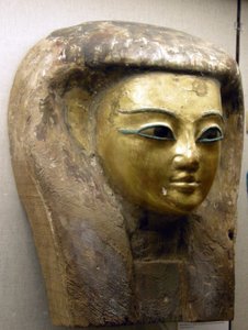 石棺からの頭、Sait期間（ヤシの葉と金箔）