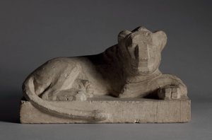 ライオンの小像、紀元前380〜246年 作： Egyptian 30th Dynasty