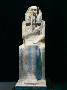 ファラオ・ジオセル像（サッカラ、第3王朝）（写真 作： Egyptian 3rd Dynasty