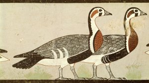 ネフェルマートとアテットの墓からのメイダムガチョウ、旧王国、紀元前2620年頃（塗られた漆喰）
