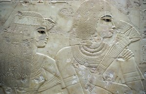 古代エジプト、絵画／彫刻、ラモセとその妻、テーベの総督、貴族の谷、ラモセの墓 作： Egyptian Egyptian