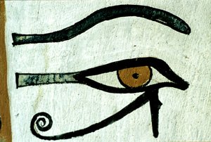 古代エジプト、壁画、ホルスの目、セネデムの墓、テーベ、デイル・エル・メディナ 作： Egyptian Egyptian