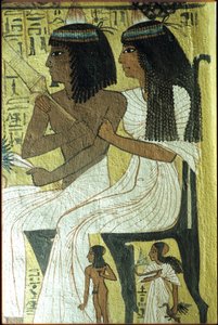 古代エジプト、壁画、セネデムの墓、貴族の墓、テーベ、デイル・エル・メディナ 作： Egyptian Egyptian