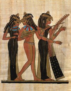 エジプト美術、エジプト・パピルス：音楽家、コルパート 作： Egyptian Egyptian