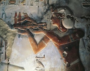 描かれたファラオのレリーフ 作： Egyptian Egyptian
