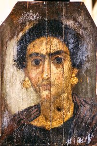 女性の肖像 100-300年頃（パネルにエンコウスティック画） 作： Egyptian Egyptian
