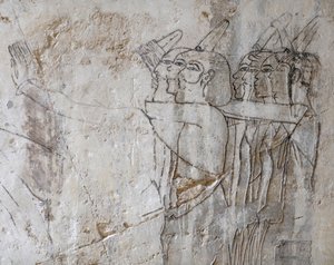 男性グループのスケッチ画、ラモースの墓 作： Egyptian Egyptian