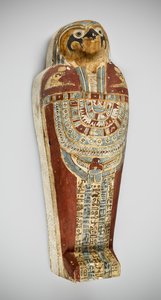 とうもろこしミイラ、紀元前332-150年（木、粘土、砂、とうもろこし、リネン）