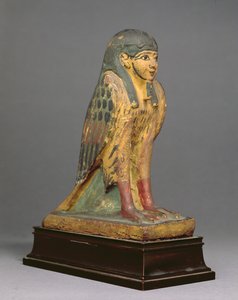 人間に向かったBa鳥（ジェッソドと塗られた木） 作： Egyptian Ptolemaic Period