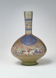 エナメルと金箔を施した瓶 1270～99年頃（ガラス 作： Egyptian School