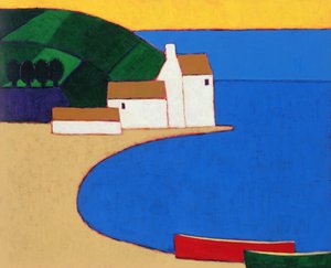 南ブルターニュの湾、2004年（紙にアクリル） 作： Eithne Contemporary Artist Donne