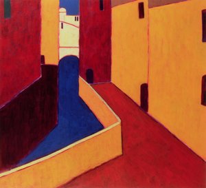 Fondamenta dei Sartori、ヴェネツィア、1999（紙にアクリル） 作： Eithne Contemporary Artist Donne