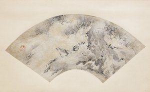 鳥と松の木 1570-1590年頃 紙本墨画金彩 作： Eitoku Kano