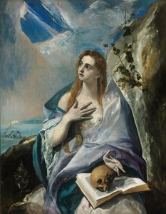 ""La Madeleine repentante"" Peinture de Domenikos Theotokopoulos dit El Greco (1541-1614) 16eme siecle - El Greco, Dominican (1541-1614) - 1577 - Oil on canvas - 156,5x121 - Szepmuveszeti Muzeum, Budapest