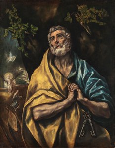 悔い改めた聖ペテロ」 1590年頃 油彩・キャンバス 作： El Greco