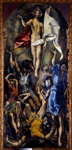 キリストの復活」。ドメニコス・テオトコプーロス・ディット・エルグレコ（1540-1614）の絵 作： El Greco
