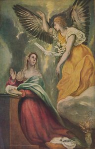 マリアVerkündigung、受胎告知、c1595-1600、1938 作： El Greco