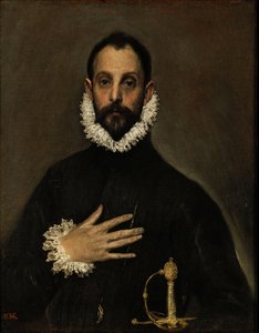 貴族の胸に手を添えたc。 1580 作： El Greco