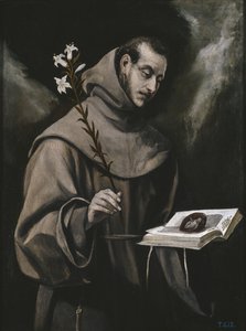 パドヴァの聖アントニウス、c。 1580 作： El Greco