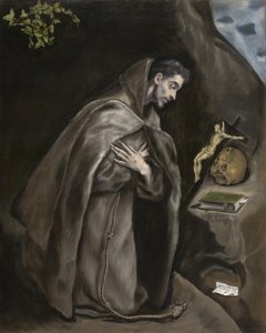 瞑想でひざまずくセントフランシス、1595-1600 作： El Greco