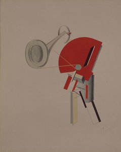 朗読。オペラの置物、A。クルシェニク作「太陽の下での勝利」、1920〜1921年 作： Eliezer Markowich Lissitzky