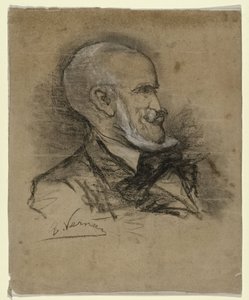 画家 Johannes Bosboom (1817-1891) の似顔絵の肖像画 作： Elchanon Verveer