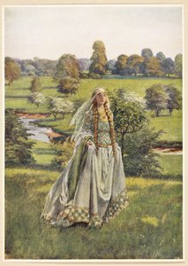エレノア・フォーテスキュー・ブリックデール作「有名な女性のゴールデン・ブック」よりギネヴィア 作： Eleanor Fortescue Brickdale