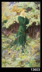 恋人の世界 (紙に水彩) 作： Eleanor Fortescue Brickdale