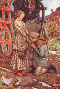 マイケル・フェアレスによる『ブラザー・ヒラリウスの集い』のイラスト（カラーリトグラフ） 作： Eleanor Fortescue Brickdale