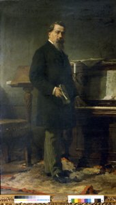 Amilcare Ponchielli (1834 - 1886)。イタリアの作曲家。絵画：エレウテリオ・パリアーノ 作： Eleuterio Pagliano