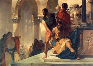 コンスタンティノープルの聖ソフィア神殿から引きずり出されるファジオ（エレウテリオ・パリアーノ（1826-1903）作 作： Eleuterio Pagliano