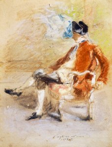 18世紀の衣装を着た人物 1890年頃（紙にパステル 作： Eleuterio Pagliano