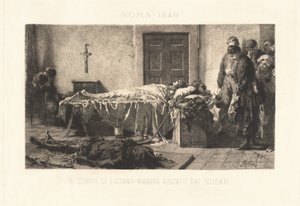 兵士が訪れたルチアーノ・マナラの遺体 作： Eleuterio Pagliano