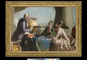 地理のレッスン、1880 作： Eleuterio Pagliano
