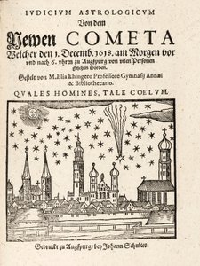 1618 年 12 月 1 日にドイツのアウグスプルグから見た新彗星、パブ。 1618年。
