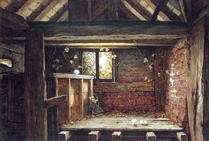 垂木の間、スペーク・ホール、リバプール（水彩・紙・ボード） 作： Elias Mollineaux Bancroft