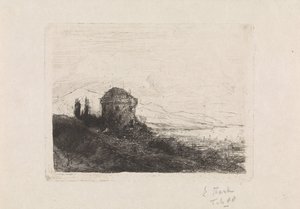 クラランス近くのシャトラール城 作： Elias Stark (signed by artist)