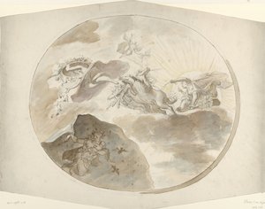 オーロラが夜を追い払う天井画のデザイン 作： Elias van Nijmegen (possibly)