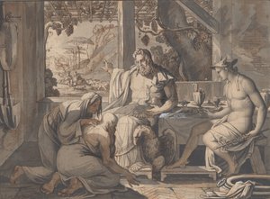 木星と水星がフィレモンとボーシスに姿を現す、1809 年。 作： Elie Honore Montagny