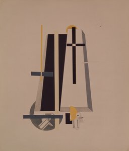 棺桶メーカー。オペラの置物、A。クルシェニク作「太陽の下での勝利」、1920〜1921年 作： Eliezer Markowich Lissitzky